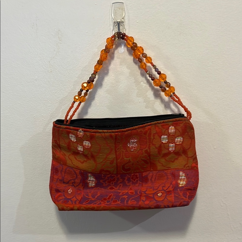 Red and Orange Clutch with Chunky Chain Strap